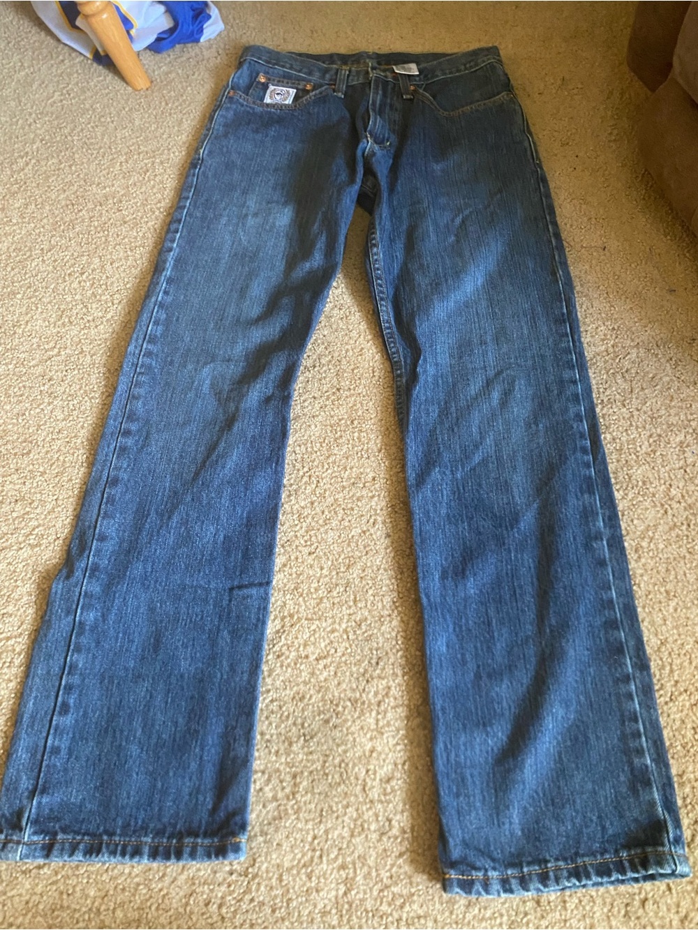 Cinch White Label Mens Western Jeans 30X32 Dark Wash Hibiscus Pockets